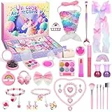 iZoeL Adventskalender kosmetik Teenager Mädchen 2025 Weihnachtskalender 24 Mode Schmuck schminke kosmetikkalender Beautykalender wie Einhornschmuck ohrringe haarschmuck ab 3-12 Jahre Mädchen