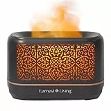 Earnest Living Flammen Aroma Diffuser 200 ml Luftbefeuchter Timer Nachtlichter und automatische Abschaltfunktion Home Office Luftbefeuchter Aromatherapie-Diffusoren für ätherische Öle Schwarz