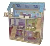 roba Puppenhaus, Puppenvilla inkl. 16 Puppenmöbel, Mädchen-Spielzeug liebevoll bedruckt