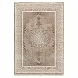 VIMODA Teppich Kurzflor Moderner Teppich mit Ornament-Muster – Pflegeleicht & Robust – Für Fußbodenheizung geeignet,Farbe:Beige;Maße:160x230 cm