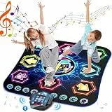 Tanzmatte für Kinder ab 3-12 Jahre, 2025 Leuchtendes 8 Tasten Tanzmatte mit Bluetooth, Verbessertes Fließendes Licht Kontrollsystem mit Stativ, Spielzeug Geschenk Mädchen 3 4 5 6 7 8 9 10 11 12 Jahre