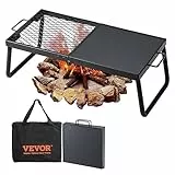 VEVOR BBQ Gills Holzkohlegrill Klappgrill Tischgrill 570 x 285 x 230 mm, 6 kg Belastbar Tragbarer Reisegrill Outdoor Campinggrill 300 ℃, Grillgitter + Grillplatte für Gartenpartys, Picknick, Terasse