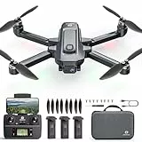 DEERC D35 GPS Drohne mit 4K Kamera für Anfänger, Faltbare RC Drohnen für Erwachsene mit Follow-Me, Auto Rückkehr, Bürstenlosem Motor, 5G-Übertragung, 60 Min. Flugzeit, 3 Akkus