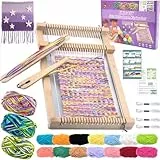 MKLG DIY Holz Webrahmen Kinder Set, Webrahmen für Kinder ab 4 6 8 12 Jahre, Geschenk Mädchen Bastelset 4 Jahre, 29 * 19cm