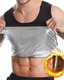 Beotyshow Herren Sauna Weste Saunaanzüge Body Top Shapewear Fitness Korsett Schwitweste Sport Gym Tank Top Kompressionsshirt Ärmellos T-Shirts, Silber, M