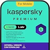 Kaspersky Premium Mobile 2026 | 1 Gerät | 1 Jahr | Virenschutz | Unbegrenztes VPN | Passwort-Manager | Schutz bei Online-Zahlungen | Online-Code | 1 Gerät | 1 Jahr | Aktivierungscode per Email