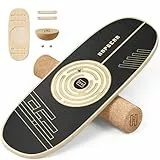 HAPBEAR Labyrinth Balance Board für Erwachsene – 6-in-1 Surf Balance Board Set mit Korkrolle & Halbkugel, einstellbare Magnetstopper für Core und Gleichgewicht, geeignet für Zuhause, Büro & Fitness