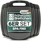 Loco Bird Frühstücksbrettchen Spülmaschinenfest - Brettchen 25x16cm, Schneidebrett Kunststoff BPA freie, Hygienisches Brotzeitbrett für die Küche, Vielseitiges Schneidbrett Set, Robustes Cutting Board