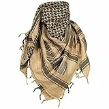 MFH PLO Halstuch mit Fransen Shemagh (Sand/Schwarz/115x110 cm)