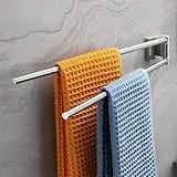 Dvocel Handtuchhalter Schwenkbar 2-armig Bohren aus 304 Gebürstet Edelstahl Handtuchalterung Wand Silber Wandmontage Handtuchstange für Bad und Küche