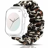 Blueshaweu 18mm 20mm 22mm Armband Kompatibel Für Ice-Watch - Ice Smart Serie, weiche Haargummis Uhrenarmband Kompatibel mit Ice Smart Serie Smartwatch (Leopard, 18mm)
