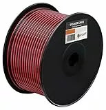 MANAX® 100m Zwillingslitze 2x 0,75mm² rot/schwarz Kabel 2-adrig (100m 0,75mm² - 1 Spule, rot/schwarz)