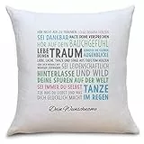 OWLBOOK Lebe Deinen Traum | personalisierte Geschenke zur Konfirmation Jugendweihe Kommunion Firmung 18. Geburtstag Einschulung Abitur| Ostergeschenke für Kinder | Kissenhülle Polster