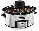 Crockpot Schongarer mit automatischer Rührfunktion | mit programmierbaren Bedienelementen | 5,7 l (für 5–6 Personen) | mit automatischem Mixer | Edelstahl [CSC012X]