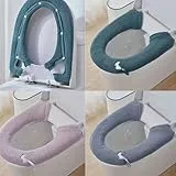 3 Stück Badezimmer WC Sitzbezug mit Aufhängeschlaufe Waschbar Weich und Warm Toilettensitzbezug wiederverwendbar Toilettensitzabdeckungen Dehnbar Toilettensitzkissen für Meisten Toilettensitze