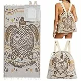 Generisch 2-in-1 Strandtuch, Umwandlungs-Handtuch und Rucksack mit Innentasche, Sandabweisender Strand Rucksack, Sandfreies Leichtes Weiches Strandhandtuch, Handtuch mit Tasche für Strand Schwimmen