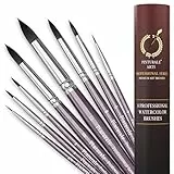 Pinturale Aquarell Pinsel Set für Profis | Round Series | 8 Pinsel Aquarell Set für Künstler | Hohe Absorption und Kontrolle des Wassers für konstanten Farbfluss
