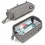 ZIPIT Lenny Federmäppchen, Großes Mäppchen für Schule und Büro, Etui mit breiter Öffnung, Federmappe Grau