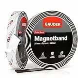 GAUDER Magnetband selbstklebend stark (1m x 20mm) | Magnetstreifen mit extra starkem Kleber | Magnetklebeband