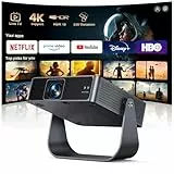 Mini-Beamer, tragbar, 4 K, Projektor, WiFi, Bluetooth, 1080P, FHD, unterstützt integrierte Apps, PUTRIMS Zoom, 50% Projektor, WiFi6, Heimkino, HDMI, USB