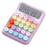 Bunter Taschenrechner, Mechanischer Tastaturrechner für Zuhause, Schule, Büro, Innovativer Elektronischer Tischrechner mit Mechanischer Schalterfunktion (violett)