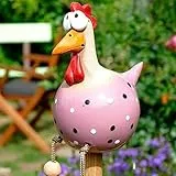 OWOAOOwl Keramik Huhn Gartendeko,Handarbeit Gartenstatue Dekorative Henne Gartenstecker,Gartendeko Huhn Deko,Gartenfigur Gartendekoration,Harz Statue Bauernhof Balkon Wohnzimmer Deko,Dekorative Henn