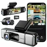 BOTSLAB 4 Kanal Dashcam Auto Vorne Hinten, 4 Channel 3K+3 * 1080P, Autokamera mit 128GB SD Karte, GPS 5GHz WiFi,3.18' IPS-Bildschirm,Super Nachtsicht,WDR, G-Sensor,Loop-Aufnahme,Parküberwachung