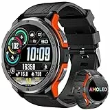 OUKITEL Smartwatch Herren, Militär Wasserdicht Fitness Watch Tracker mit 123 Sportmodi, 410mAh Akku reicht für 15 Tage, 1,43' AMOLED Display, Armbanduhr mit Pulsmesser Schlafmonitor für Android iOS