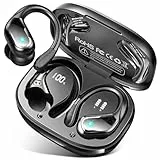 Bluetooth Kopfhörer Sport, Kopfhörer Kabellos Bluetooth 5.3 mit 4 ENC Mic, 75Std 3D Stereo In Ear Kopfhörer Bluetooth mit Ohrhaken, Dual LED Anzeige, IP7 Wasserdicht Ohrhörer, für Arbeit Studium Sport