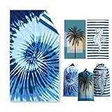 Asbtos Strandtuch Groß, 180 x 100 cm Doppelseitig Strandhandtuch, Schnell Trocknendes, Weiches, Leichtes, Pflegeleicht, Sandfreies Microfaser Handtücher für Reise Urlaub Schwimmen Camping (Wirbel)