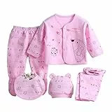 Gajaous 5 STÜCKE Neugeborene 0-3 M Jungen Mädchen Baby Baumwolle Kleidung Tops Hut Hosen Anzug Outfit Sets OneSize