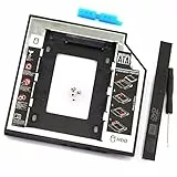 1 x 12,7 mm HDD SSD Festplatten-Halterung Trolley Adapter SATA 3.0 Schnittstelle Tragbare Festplattenhalterung für CD DVD ROM Optical Bay 2,5 Zoll