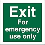 Seco Schild 'Exit for Emergency Use Only', 150 x 150 mm, selbstklebendes Vinyl