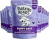 Barking Heads Puppy Days Hundefutter Nassfutter für Hunde mit 85% Natürlichem Hühnerfleisch, Ohne Künstliche Aromen, Natürliche Tiernahrung für Welpen, Hundefutter Getreidefrei (10 x 300 g)