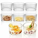 YBCPACK 8 Stück Set Transparente Dessertgläser 200 ml, Kleine Dessertschalen aus Glas, Eisbecher für Dessert, Tiramisu, Pudding, Joghurt-Müsli (Spülmaschinenfest)