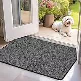 Mibao Schmutzfangmatte 60 x 90 cm, Sauberlaufmatte, Türmatte für Innen, rutschfeste Fussmatte, Super Saugfähige Willkommen Matte Teppich für Haustür, Hintertür, Schuhe und Pfoten, Schwarz