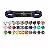 Mount Swiss Luxury Schuhbänder I Wasserabweisende und reißfeste Schnürsenkel rund ø 2-3 mm aus feiner Baumwolle/gewachst Farbe: Navy, Länge: 90 cm