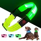 Kpuplol Leuchthalsband Hund, LED Hundehalsband Leuchtend Aufladbar mit Batteriekontrollleuchte, Wasserdichtes Leuchtendes Hunde Halsband, Einstellbare Größe, 3 Blinkende Lichter