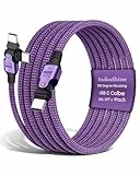 EndlesShine USB C auf USB C Kabel 240W 180° Grad Rotation Typ C [1-Pack 1.8m] PD 3.1 Schnellladekabel Nylon Geflochten USB C Ladekabel für Laptop Tablet Notebook mit Supergeschwindigkeit (Violett)