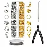 EUREKORA 1200 Stück Schmuckherstellung Kit Schmuck Selber Machen Set Armband Ketten Verschlüsse Set Kettenverschluss für DIY Ohrringe Halsketten und Armbänder