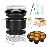 Heißluftfritteuse Zubehör 10-teiliges Set, BPA-frei Airfryer Zubehör XXL Kompatibel für Philips Airfryer XXL 7,2L, 8,3L, COSORI 5,5L, Tefal 6,5L, Cecotec 6L Luftfritteuse
