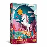 Trefl - Puzzle mit 3D-Effekt, Einhorn - 160 Elemente - 40 Jahre Trefl, Bunte Puzzles mit Tieren, für Kinder ab 6 Jahren