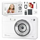 Digitalkamera 56MP 1080P Fotokamera mit 32GB SD-Karte & 2 Akkus, 16-Fach Digitalzoom mit 2,8' LCD-Display, Fotoapparat Kompakt Digitalkamera für Kinder, Einsteiger, Jugendliche und Studenten