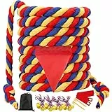 WYRJXYB Outdoorspiele Tauziehen Seilspiel 18M, Outdoor Spiele Gartenspiele für Kinder Erwachsene, Tauziehseil mit Medaillen für Kindergeburtstag Spiele Party, Tricolor