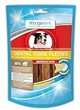 Bogadent Dental Fibre Flexies - Hunde Kauartikel gegen Zahnstein & Plaque - Kaustangen Hund für die tägliche Hunde Zahnpflege - Mit Pflanzenfasern für eine bessere Verdauung - 1er Pack - 70g