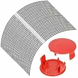 Eyoloty 32 Stück F016800431 Rasentrimmer Trimmerfaden für Bosch Home and Garden AFS 23-37 Freischneider,Extrastarker Faden Länge: 37 cm, Ø: 3,5 mm mit 2 Stück F016F04841 Spulenabdeckung