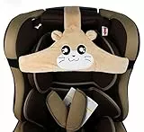 MINGZE Baby Autositz Kopfunterstützung, Auto Sicherer und gemütlicher Schlafpositionierer, Einstellbar Sicherheitssitz Befestigungsgurt, Protektor Kopfstütze Nackenstütze für Kinder Baby (Braun)