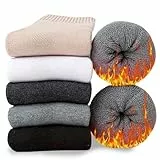 Josnown Thermosocken Damen Dicke Warme Wintersocken Weiche Wollsocken Wandersocken für Damen 5 Paar Größe 35-42