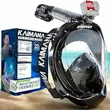 Die Preisgekrönte KAIMANA® Schnorchelmaske für Erwachsene & Kinder - absolut CO2 sicher - inkl. Tragetasche - Tauchermaske Erwachsene - Vollgesichtsmaske Tauchmaske