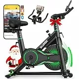 2025 Neu SLUNSE Heimtrainer Fahrrad mit App, Einstellbarer Magnetischer Widerstand Hometrainer Fahrrad, Leise & Bequem Ergometer Heimtrainer mit Hantelablage, LCD-Display, Tablet-Halterung, Bis 180KG